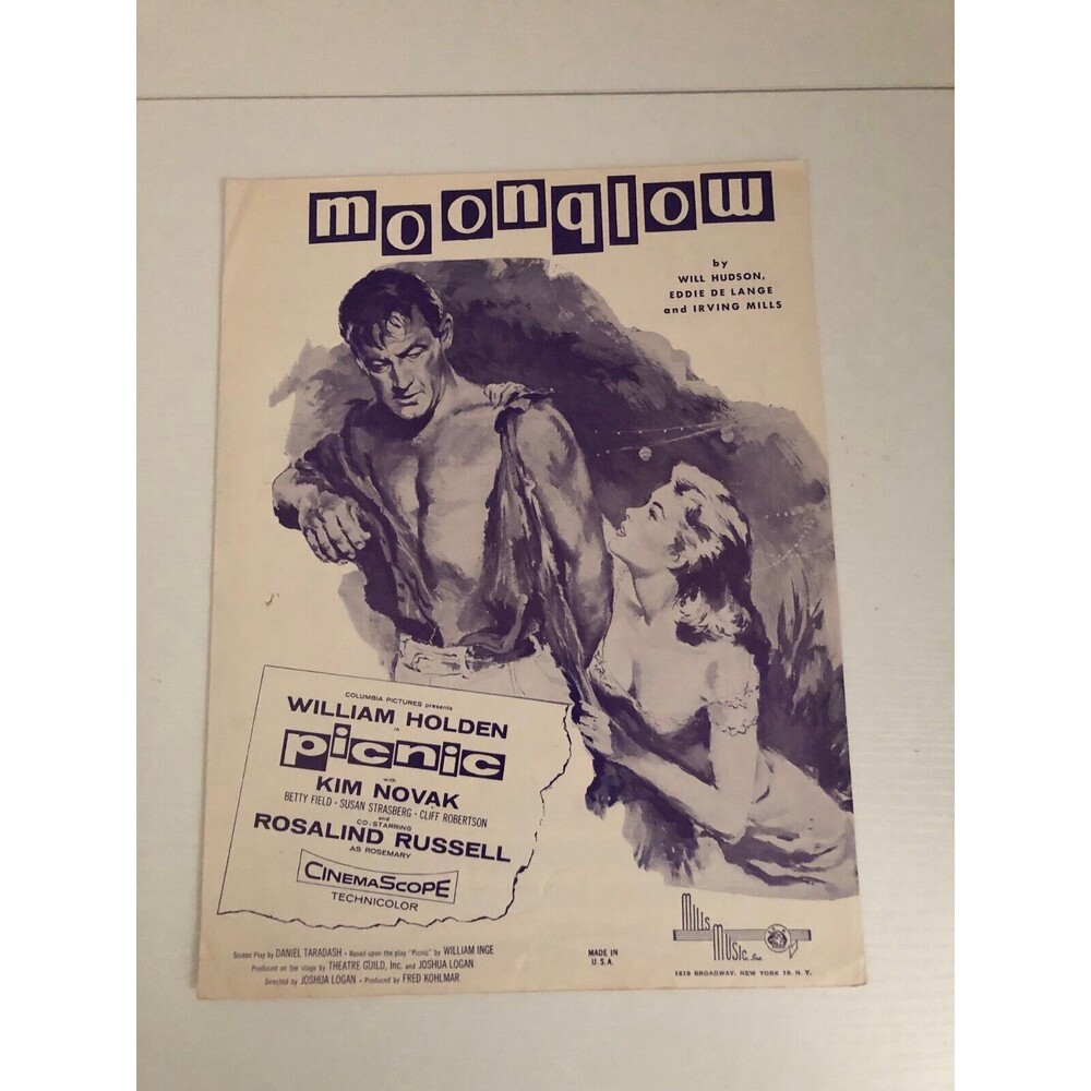 1934 Sheet Music MOONGLOW Will Hudson PICNIC MOVIE William Holden Kim Novak